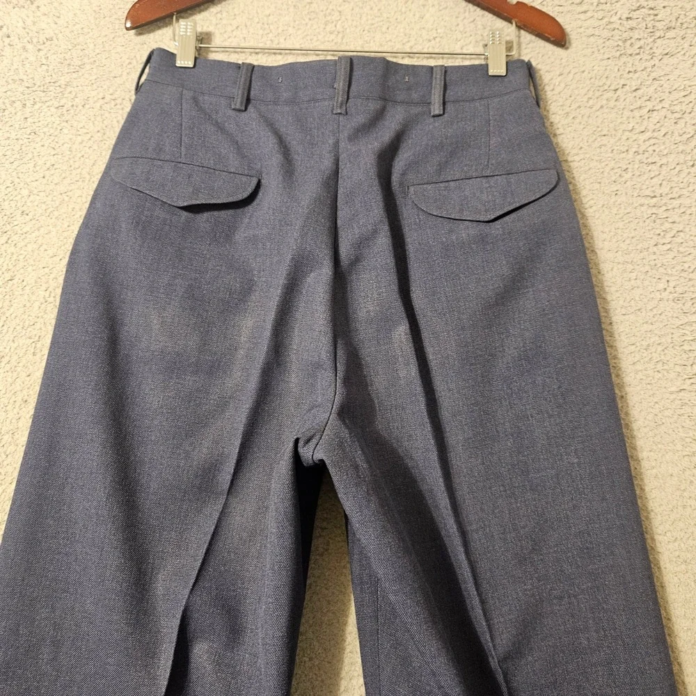 Vintage 1951 USAF Wool Serge Trousers Blue 84 Barry Sportswear 32x33 Military